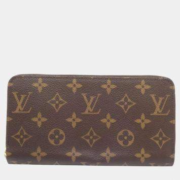 Pre Owned Louis Vuitton Brown Canvas Monogram Zippy Wallet