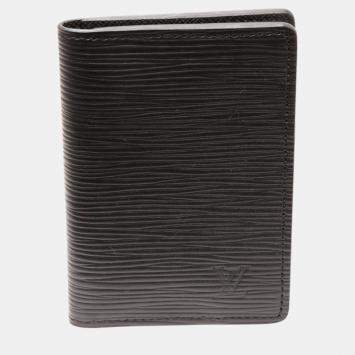 Pre Owned Louis Vuitton Black Leather Epi Bifold Card Case