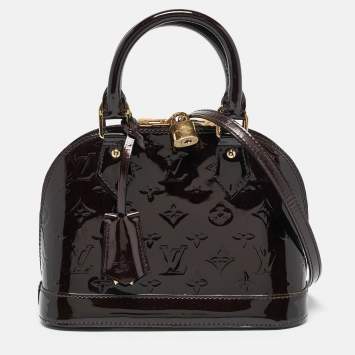 Pre Owned Louis Vuitton Amarante Monogram Vernis Alma BB Bag