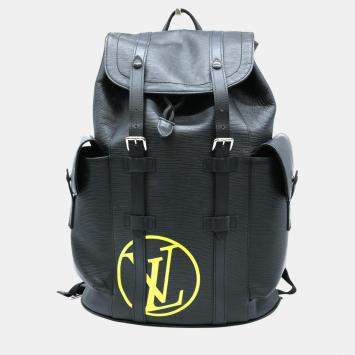 Pre Owned Louis Vuitton Black Christopher Pm Epi Lv Circle Leather Backpack