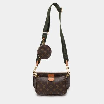 Pre Owned Louis Vuitton Green Monogram Canvas Multi Pochette Accessories Bag