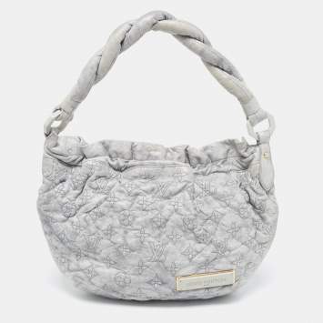 Pre Owned Louis Vuitton Grey Monogram Leather Olympe Nimbus PM Bag
