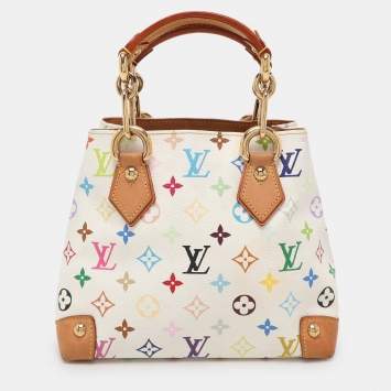 مملوكة مسبقًا Louis Vuitton White Multicolore Monogram Canvas Audra Bag