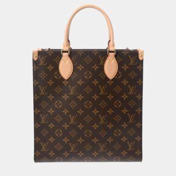 Pre Owned Louis Vuitton Brown Canvas Monogram Sac Plat Pm Tote Bag