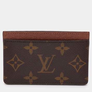 Pre Owned Louis Vuitton Brown Monogram Canvas Card Holder