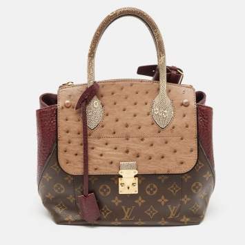 Pre Owned Louis Vuitton Burgundy Exotique Monogram Limited Edition Majestueux PM Bag