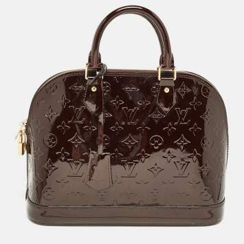 Pre Owned Louis Vuitton Amarante Monogram Vernis Alma PM Bag