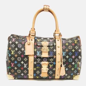 Pre Owned Louis Vuitton Black/Multicolor Monogram Canvas Keepall 45 Bag