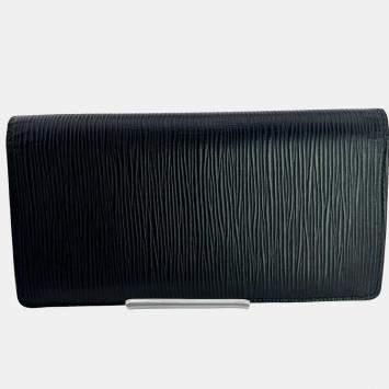 Pre Owned Louis Vuitton Noir Epi Leather Brazza Long Wallet