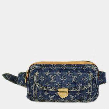 Pre Owned Louis Vuitton Blue Monogram Denim Baggy GM Shoulder Bag