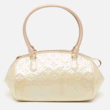 Pre Owned Louis Vuitton Perle Monogram Vernis Sherwood PM Bag w/ Sarah Wallet