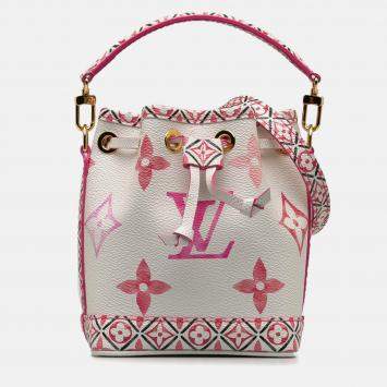 Pre Owned Louis Vuitton Rose Canvas Nano Noe Shoulder Bag