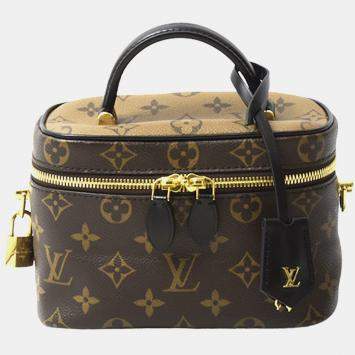 Pre Owned Louis Vuitton Brown Canvas Monogram Reverse Vanity PM Handbag