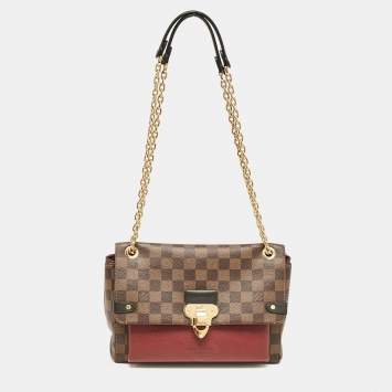 Pre Owned Louis Vuitton Bordeaux Damier Ebene Canvas Vavin PM Bag
