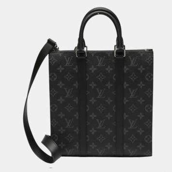 Louis Vuitton Noir Monogram Eclipse Sac Plat Tote Bag