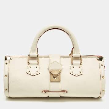 Pre Owned Louis Vuitton White Suhali Leather L'Epanoui PM Bag
