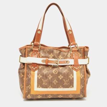 Pre Owned Louis Vuitton Brown Monogram Canvas Tisse Rayures PM Bag