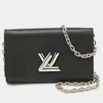 Louis Vuitton Black Epi Leather Twist Wallet on Chain