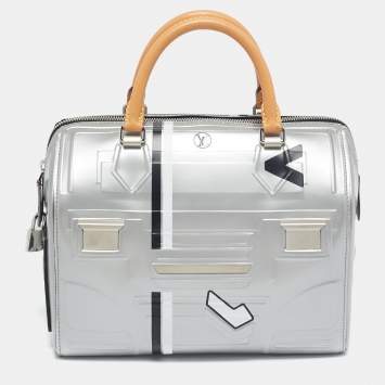Louis Vuitton Silver Epi Spaceship Embossed Leather Speedy 25 Bag