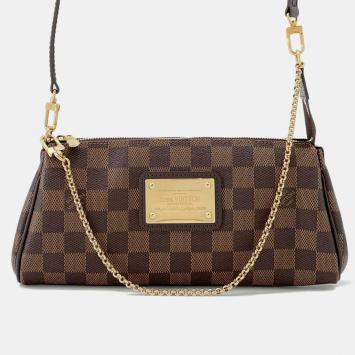 Pre Owned Louis Vuitton Brown Damier Ebene Canvas Eva Shoulder Bag