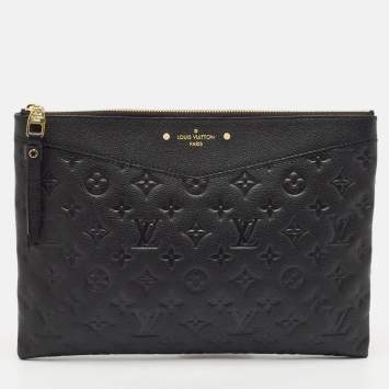 Pre Owned Louis Vuitton Black Monogram Empreinte Leather Daily Pouch