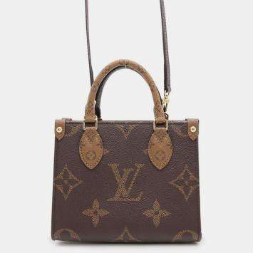 Pre Owned Louis Vuitton Brown Monogram Reverse Canvas Onthego BB Bag