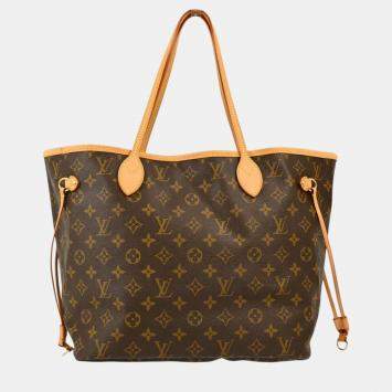 Pre Owned Louis Vuitton Brown Monogram Neverfull MM Tote Bag