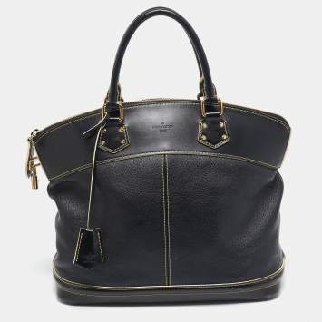 Pre Owned Louis Vuitton Black Suhali Leather Lockit MM Bag