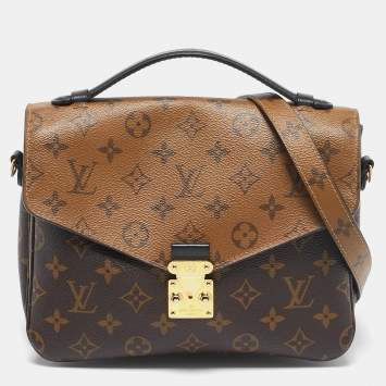 Pre Owned Louis Vuitton Monogram Reverse Canvas Pochette Metis Bag
