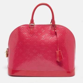 Pre Owned Louis Vuitton Rose Pop Monogram Vernis Alma GM Bag