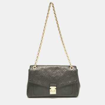 Pre Owned Louis Vuitton Black Monogram Empreinte Leather St Germain PM Bag