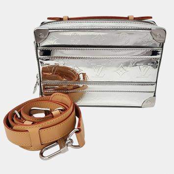 Louis Vuitton Silver Leather Mirror Handle Trunk