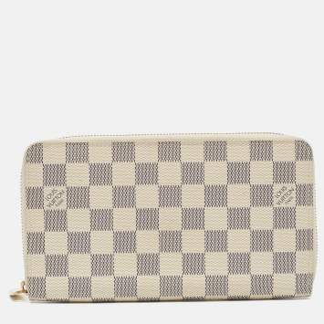 Pre Owned Louis Vuitton Damier Azur Canvas Zippy Organizer Wallet