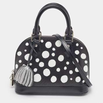 Pre Owned Louis Vuitton x Yayoi Kusama Black/White Epi Leather Dots Alma BB Bag
