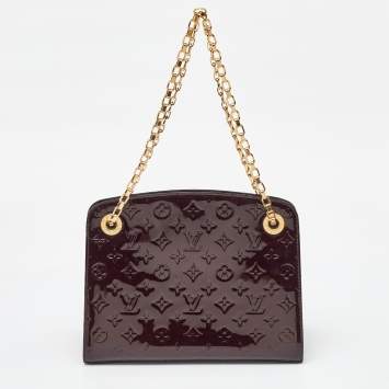 Pre Owned Louis Vuitton Amarante Monogram Vernis Virginia MM Bag