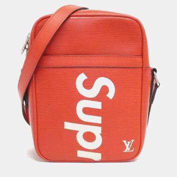 Pre Owned Louis Vuitton Rouge Leather Supreme Danube PM Shoulder Bag