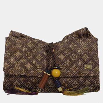 Pre Owned Louis Vuitton Coconut Monogram Metisse African Queen Clutch 