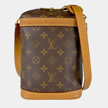 Pre Owned Louis Vuitton Brown Coated Canvas Monogram Milk Box Shoulder Bag