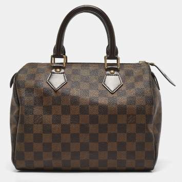 Pre Owned Louis Vuitton Damiere Ebene Canvas Speedy 25 Bag