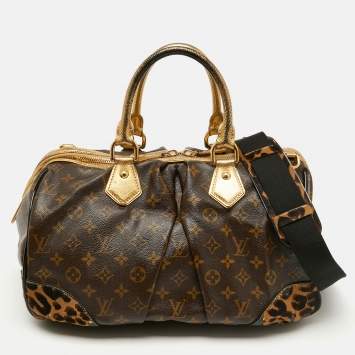 Pre Owned Louis Vuitton Monogram Canvas and Leopard Calf Hair Limited Edition Stephen Sprouse Bag