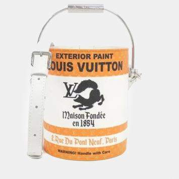 Pre Owned Louis Vuitton Orange LV Paint Can Bag