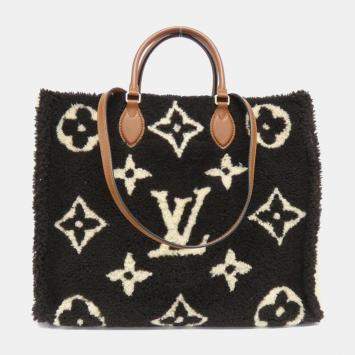 Pre Owned Louis Vuitton Beige Monogram Teddy OnTheGo Tote Bag