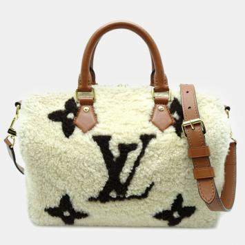 مملوكة مسبقًا Louis Vuitton Brown/White Giant Monogram Speedy Bandouliere 25 Handbag