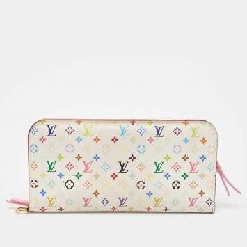 Louis Vuitton White/Litchi Monogram Multicolore Canvas Insolite Wallet