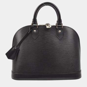 Pre Owned Louis Vuitton Black Epi Alma PM Handbag 