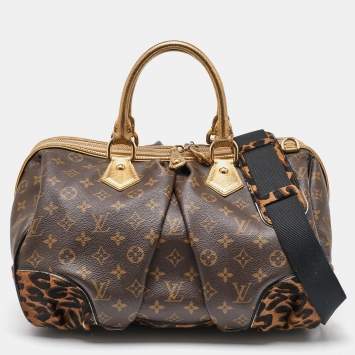 Pre Owned Louis Vuitton Monogram Canvas and Leopard Calf Hair Limited Edition Stephen Sprouse Bag