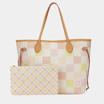 Pre Owned Louis Vuitton Pastel Multicolor Coated Canvas Damier Neverfull MM Tote Bag