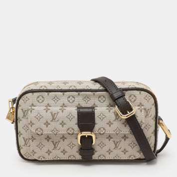Pre Owned Louis Vuitton Olive Green/Cream Monogram Mini Lin Canvas Juliette Bag