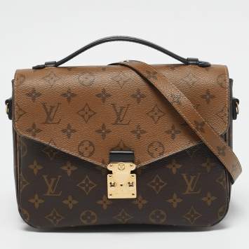 Pre Owned Louis Vuitton Monogram Reverse Canvas Pochette Metis Bag