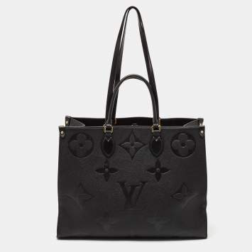 Pre Owned Louis Vuitton Black Monogram Empreinte Leather Onthego GM Bag